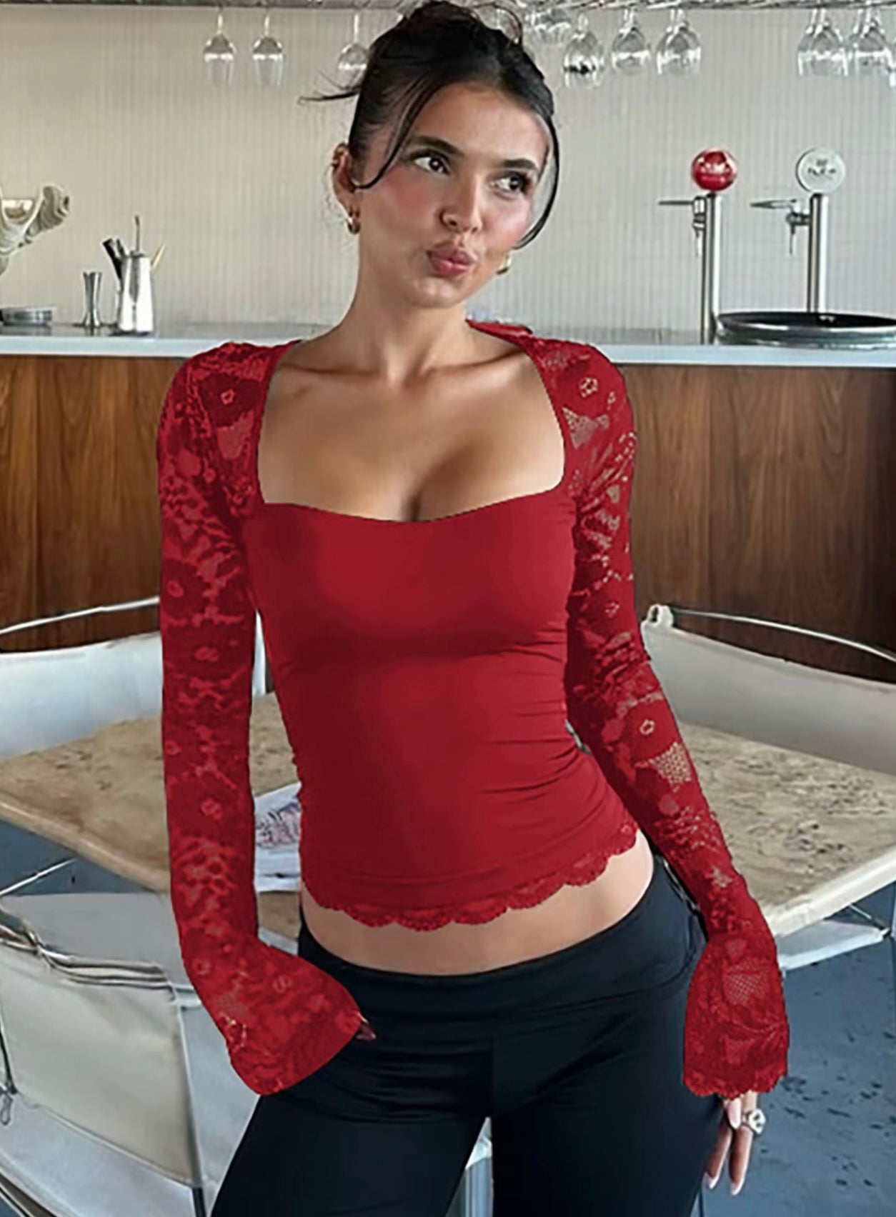 Lorella Lace Back Top