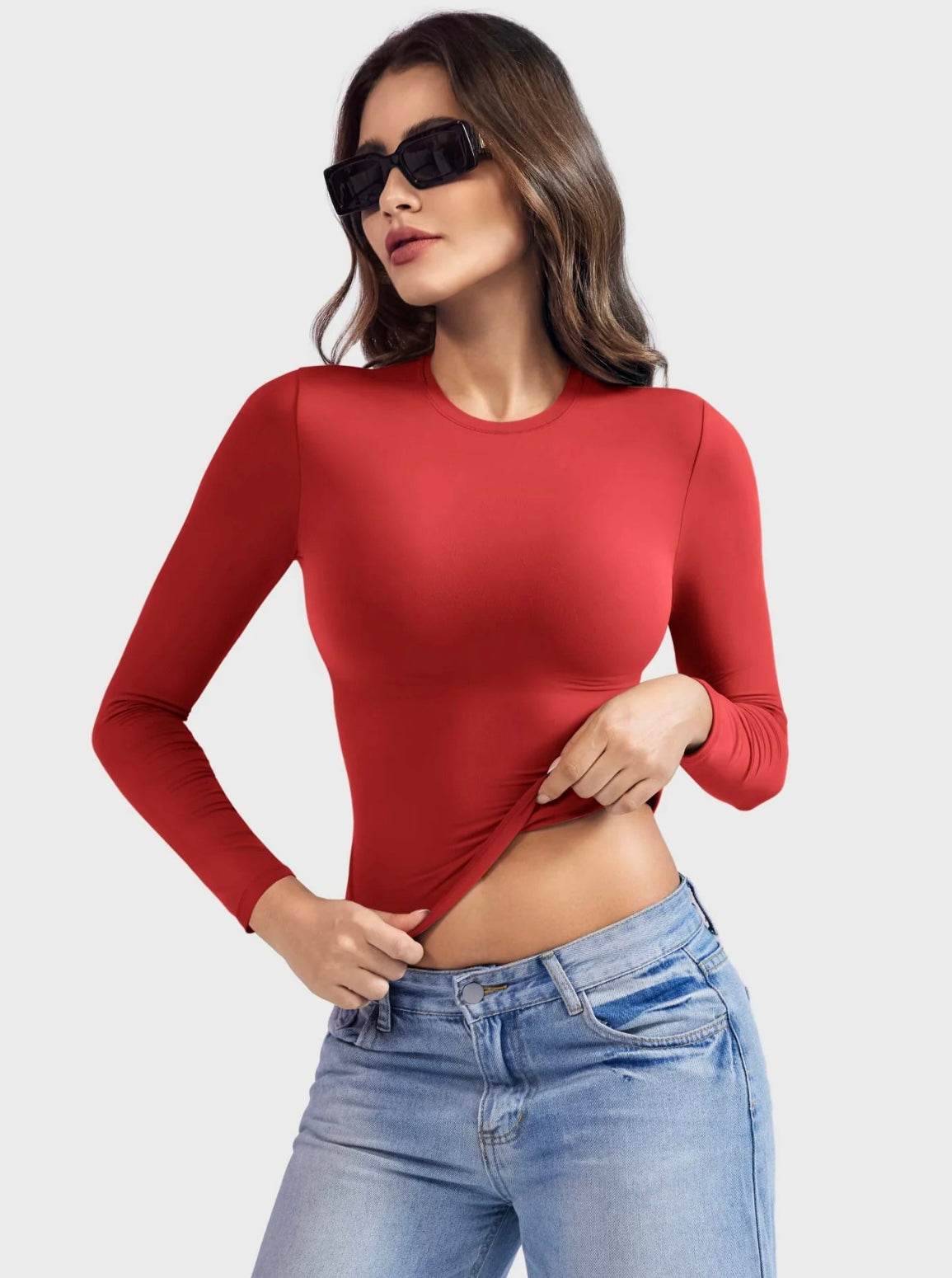 Eliza Long Sleeve Sculpting Basic Top